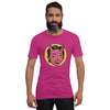 bella+canvas unisex t-shirt in berry with a classic female devil face design in pink